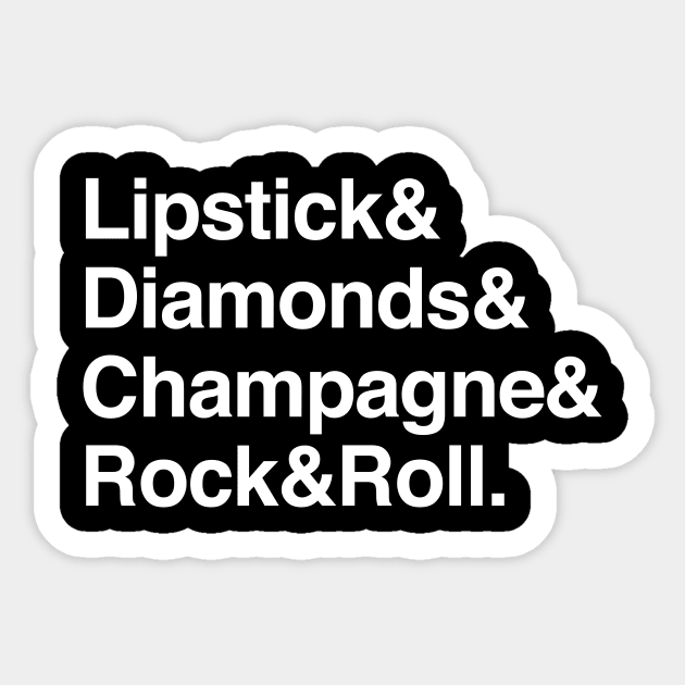 Lipstick diamonds champagne rock and roll Sticker by sunima